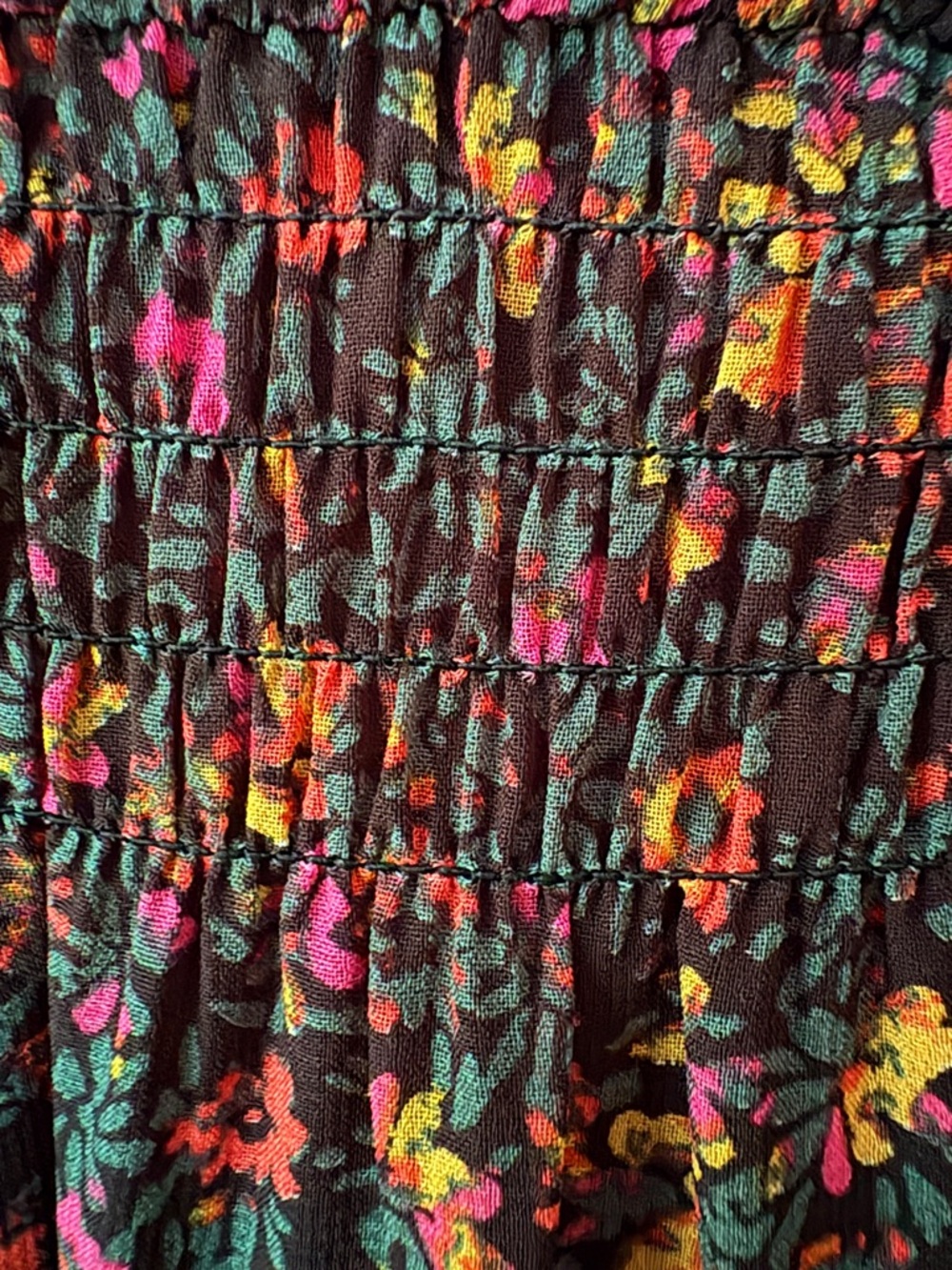 Evereve Black Floral Midi Dress | Size M - Picture 10 of 13
